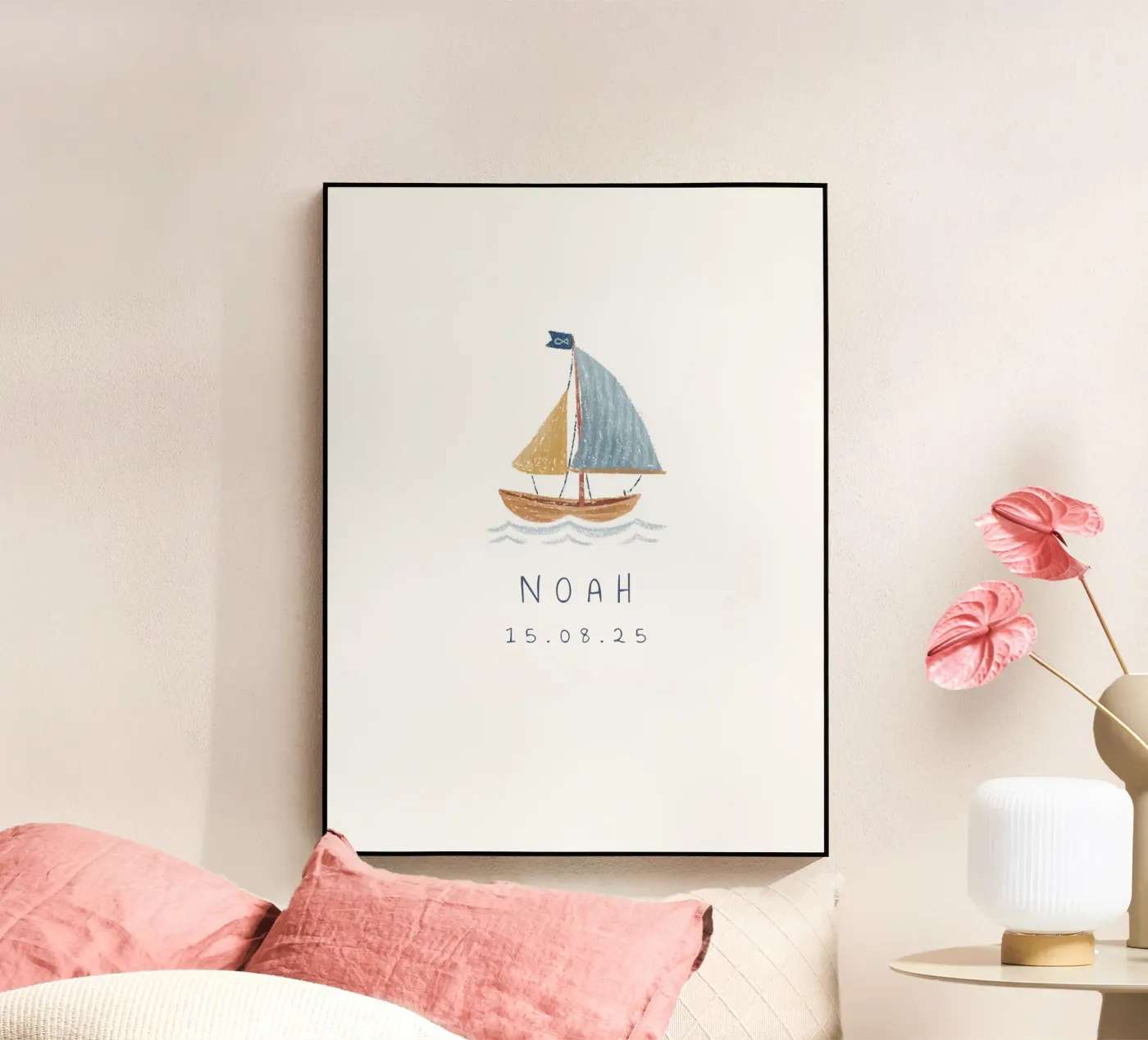 Segelboot acryl van Kartenliebe