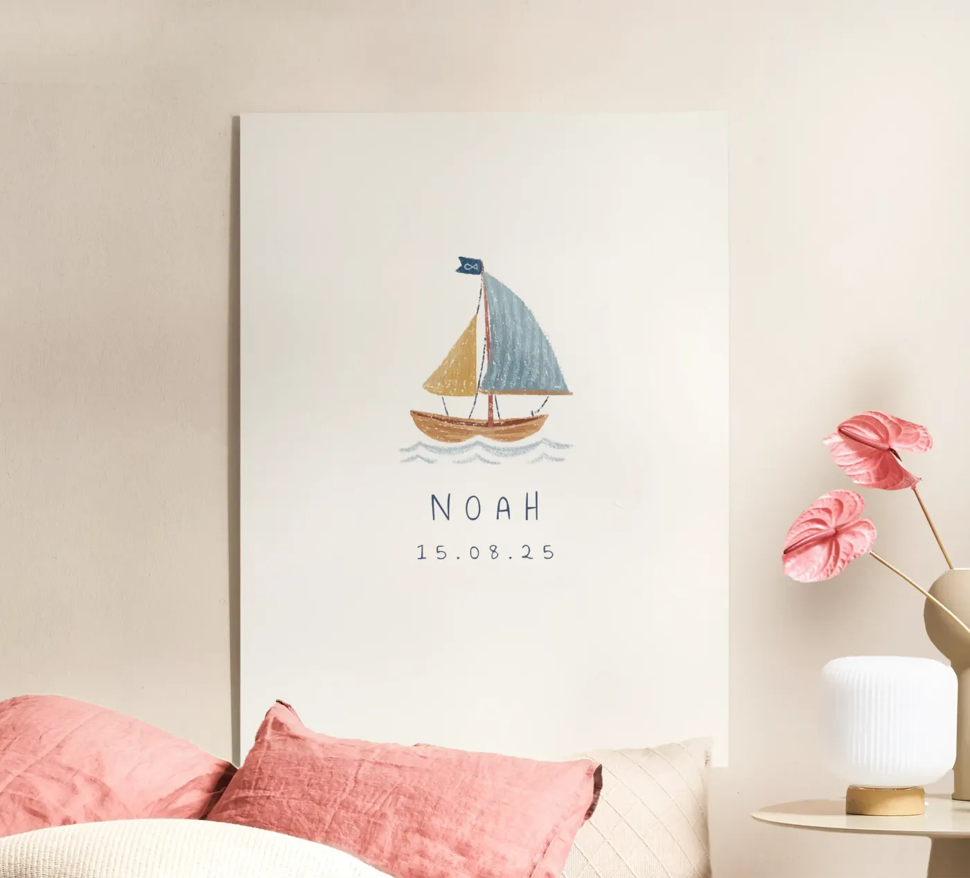 Segelboot acryl van Kartenliebe