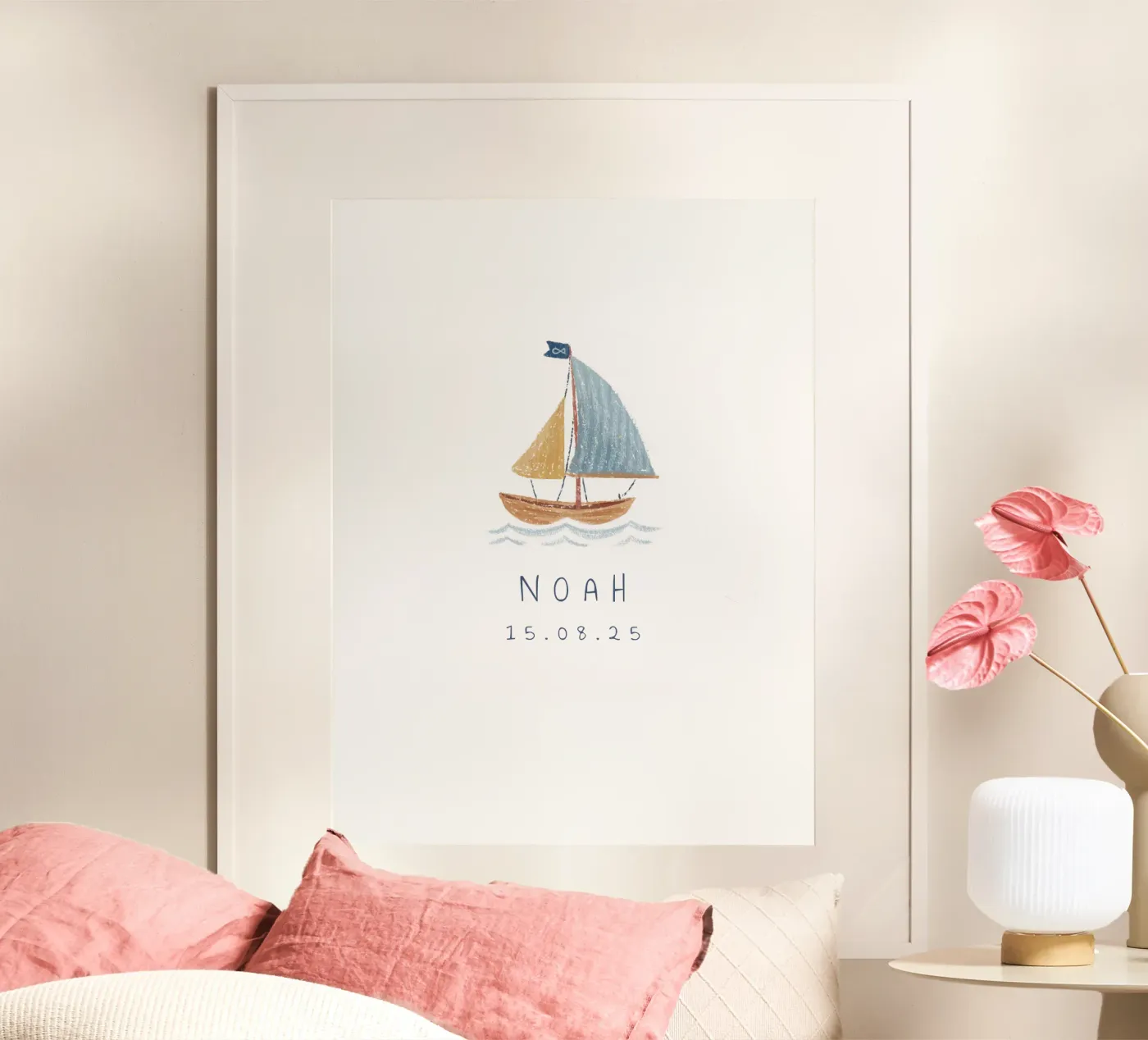 Segelboot poster van Kartenliebe