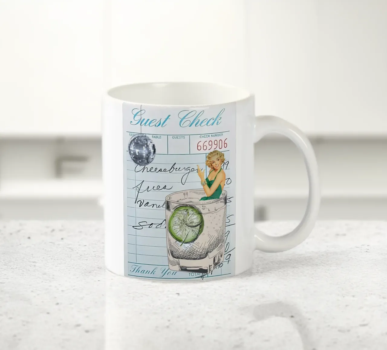 Marilyn Martini Pop Art: Retro Diner Chic tazza in ceramica da ClubArt