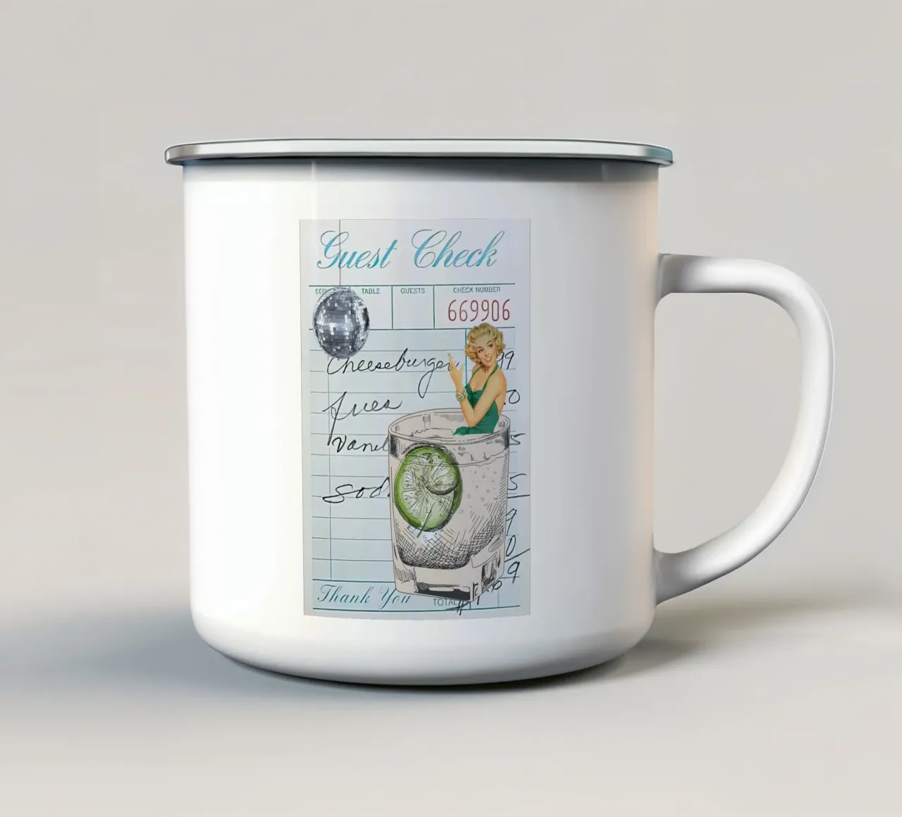 Marilyn Martini Pop Art: Retro Diner Chic tazza in smalto da ClubArt
