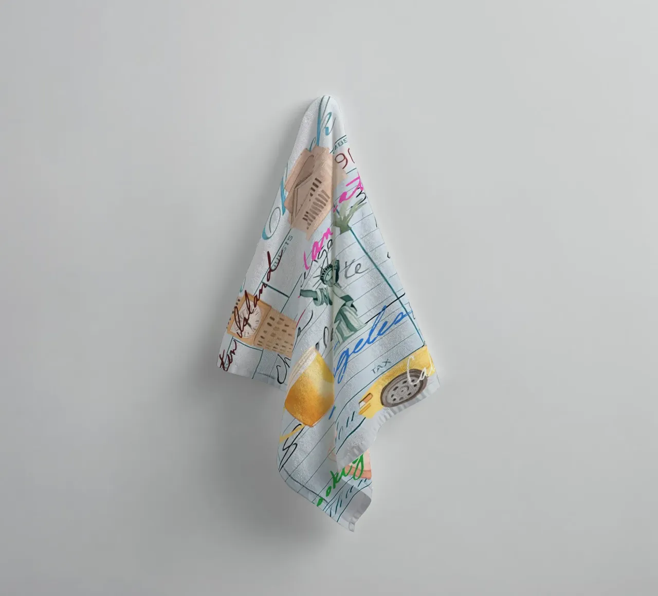 NYC reizen Pop Art: Guest Check Stadsgezicht badhanddoek van ClubArt
