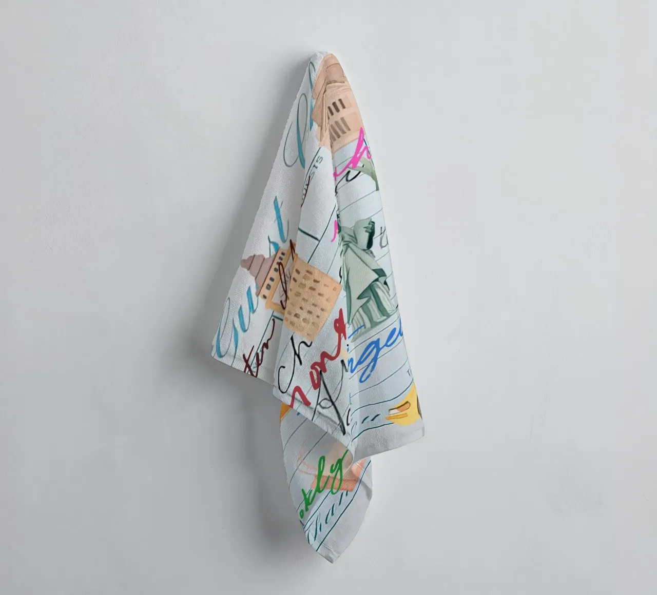 NYC reizen Pop Art: Guest Check Stadsgezicht badhanddoek van ClubArt
