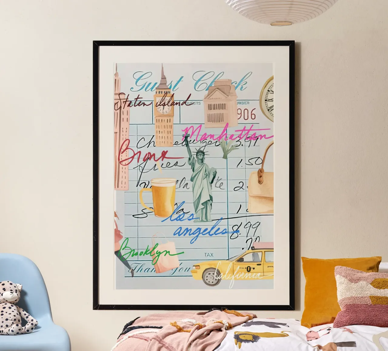 Pop Art di viaggio a NYC: Paesaggio urbano da controllare poster da ClubArt