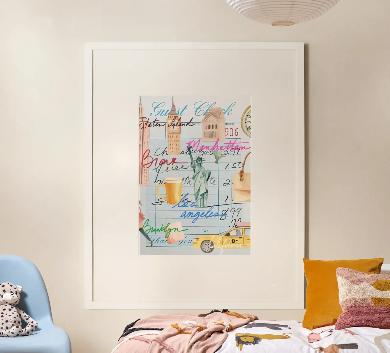 Pop Art di viaggio a NYC: Paesaggio urbano da controllare poster da ClubArt