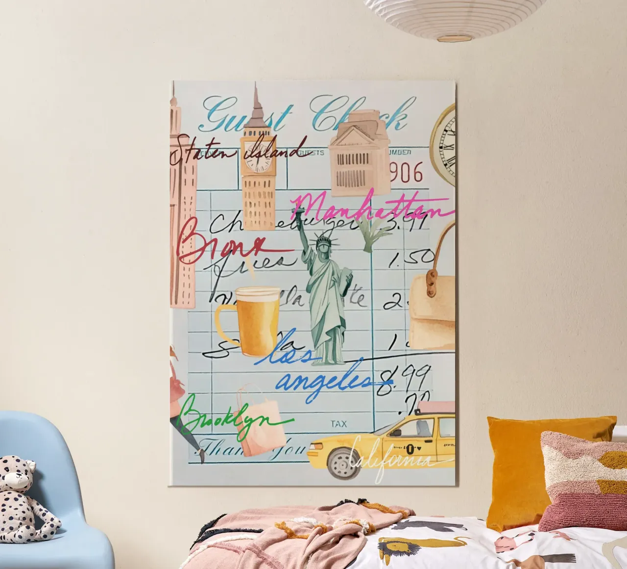 Pop Art di viaggio a NYC: Paesaggio urbano da controllare poster da ClubArt