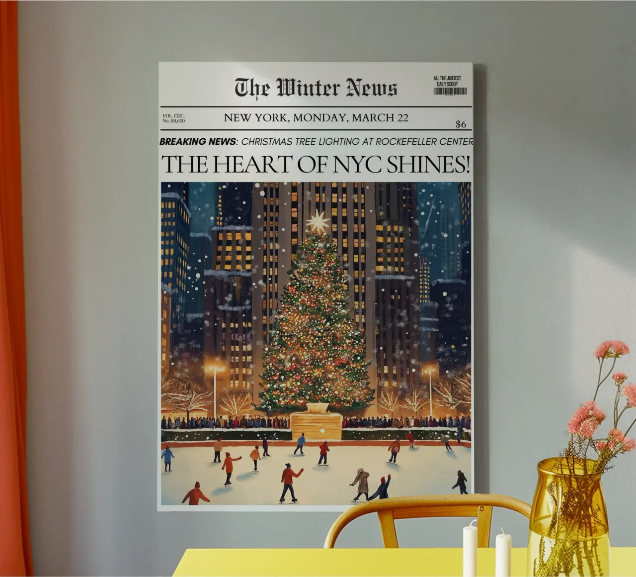 Natale a NYC: Novità invernali del Rockefeller Center tela con Cornice a cassetta da ClubArt