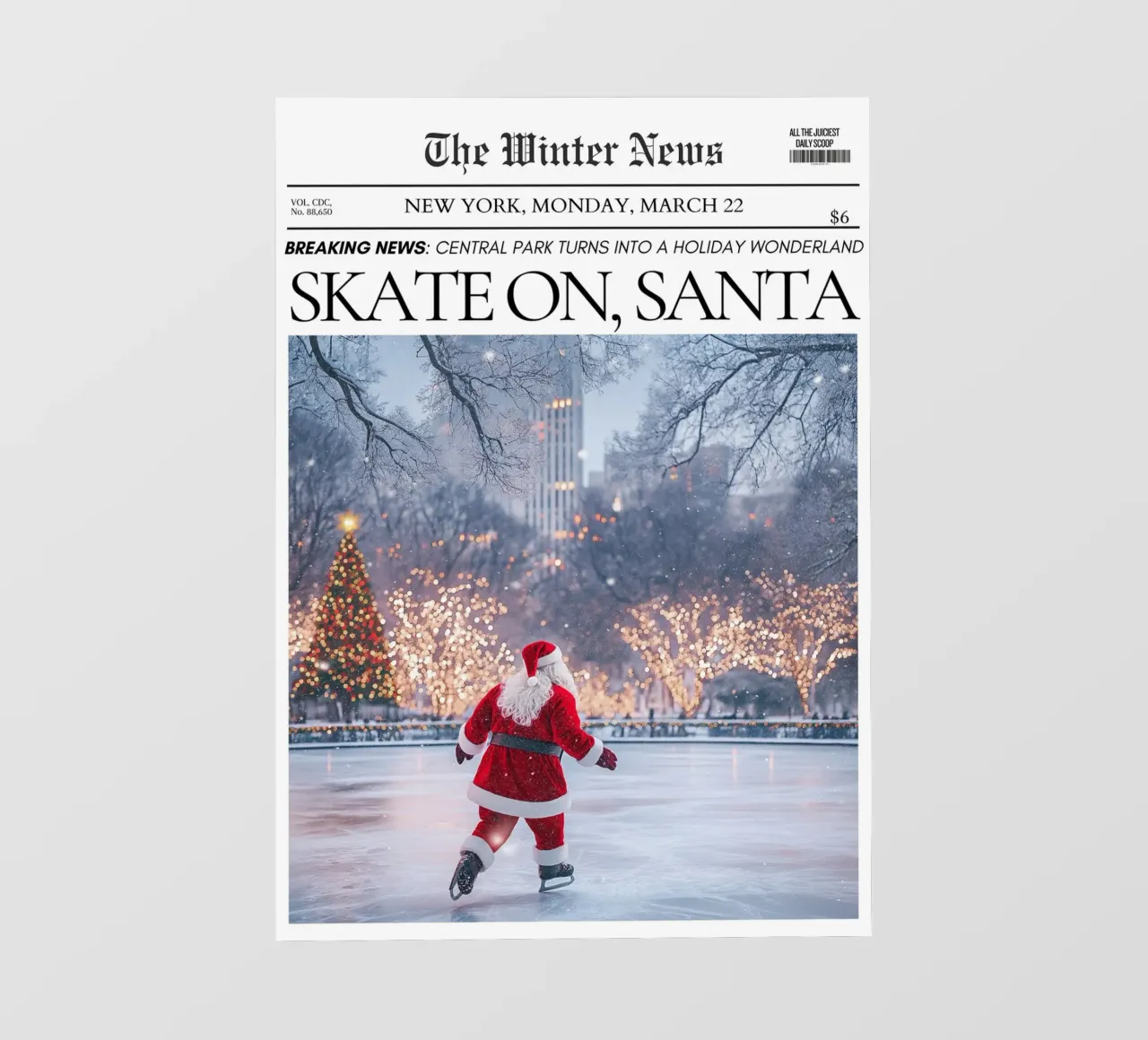 Santa's Winter Skate: Central Park Holiday News photo wallpaper by ClubArt