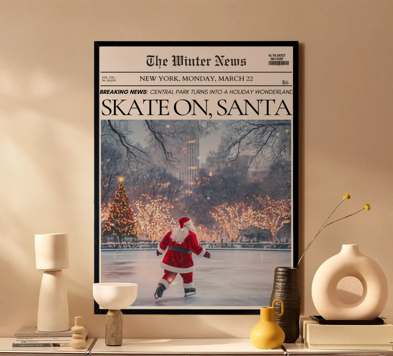 Il pattinaggio invernale di Babbo Natale: Notizie sulle vacanze a Central Park poster da ClubArt