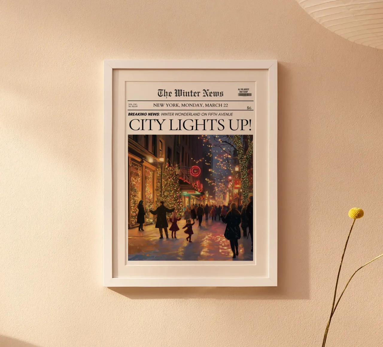 L'inverno della Quinta Strada: Luci di NYC Notizie d'arte poster da ClubArt
