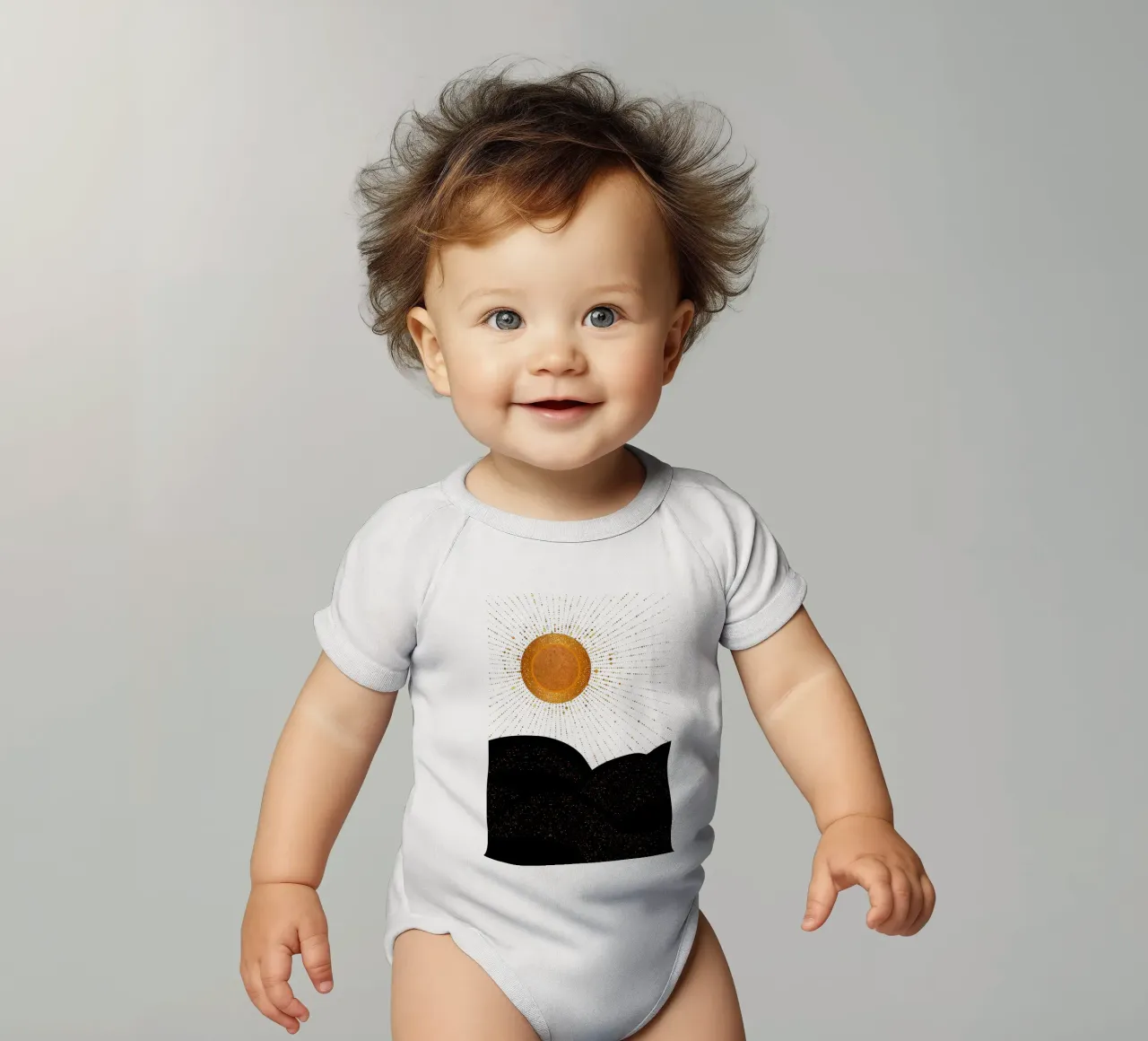 Raggi d'amore Luce d'oro body neonato maniche corte da SilverPegasus