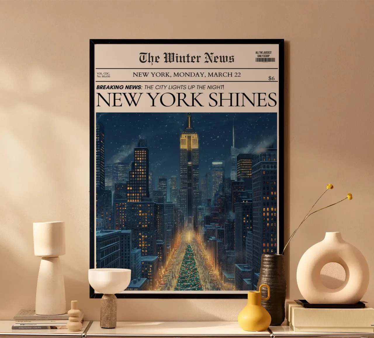 Skyline invernale di New York: La città si illumina di arte giornalistica poster da ClubArt