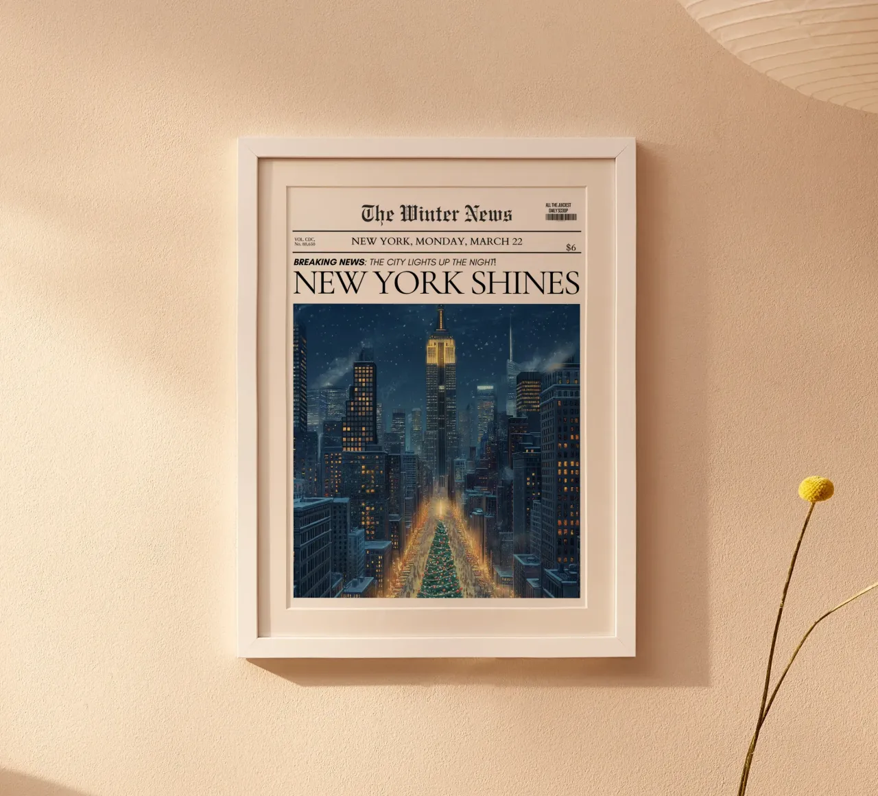 Skyline invernale di New York: La città si illumina di arte giornalistica poster da ClubArt