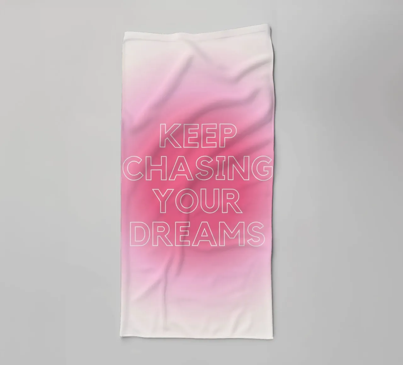 Dream Chaser Aura: Gradient Pink Motivational Poster towel by homdeco