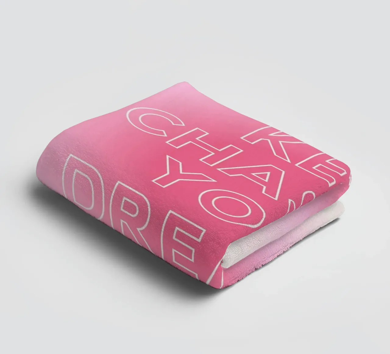 Dream Chaser Aura: Gradient Pink Motivational Poster towel by homdeco
