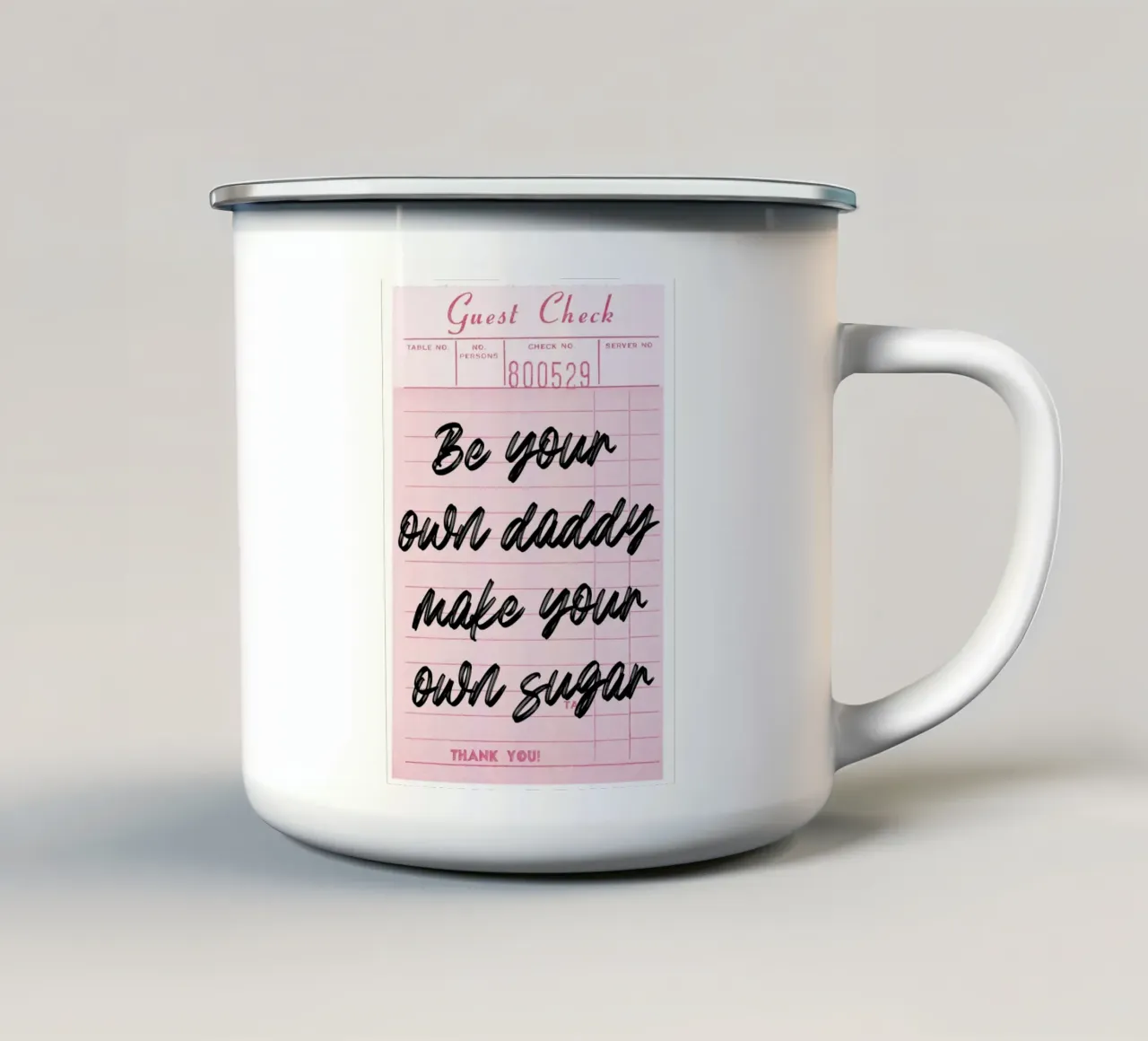 Il tuo zucchero: Arte del controllo degli ospiti retrò e responsabilizzante tazza in smalto da homdeco