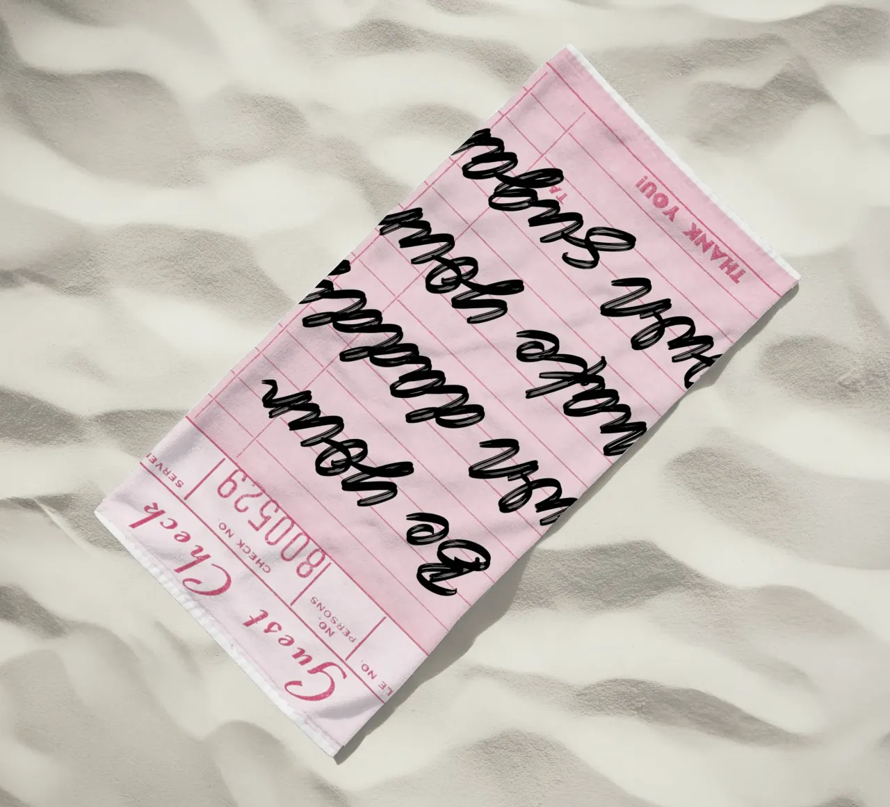Own Your Sugar: Empoderar el arte del cheque de invitados retro toalla de playa de homdeco