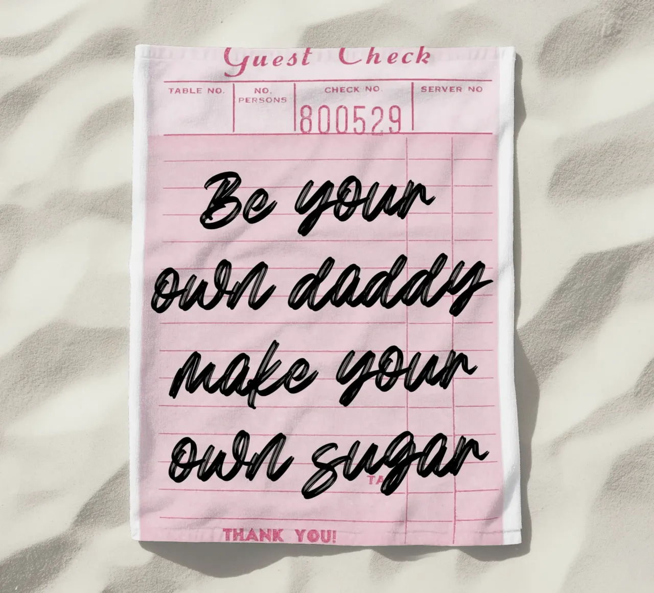 Own Your Sugar: Empoderar el arte del cheque de invitados retro toalla de playa de homdeco