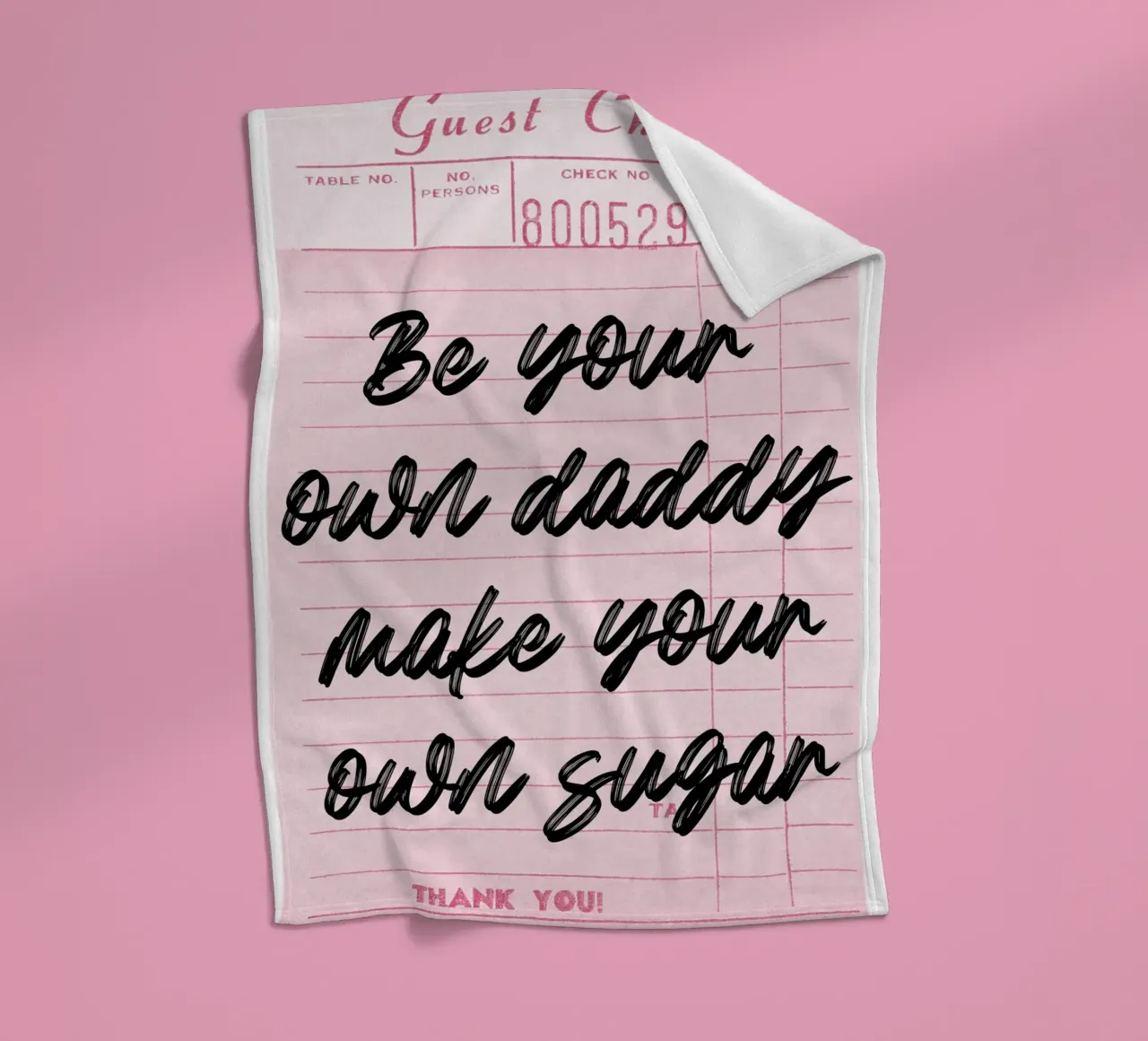 Own Your Sugar: Empowering Retro Guest Check Art fleece blanket by homdeco