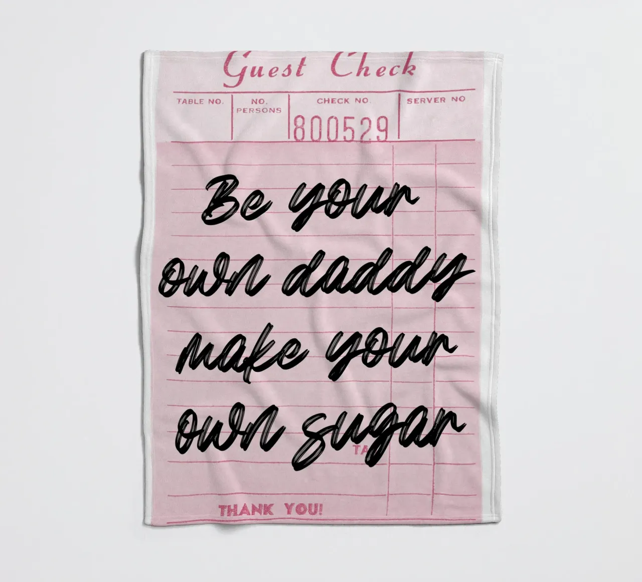 Own Your Sugar: Empowering Retro Guest Check Art fleece blanket by homdeco