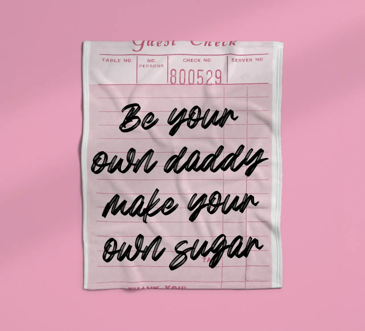 Own Your Sugar: Empowering Retro Guest Check Art fleece blanket by homdeco