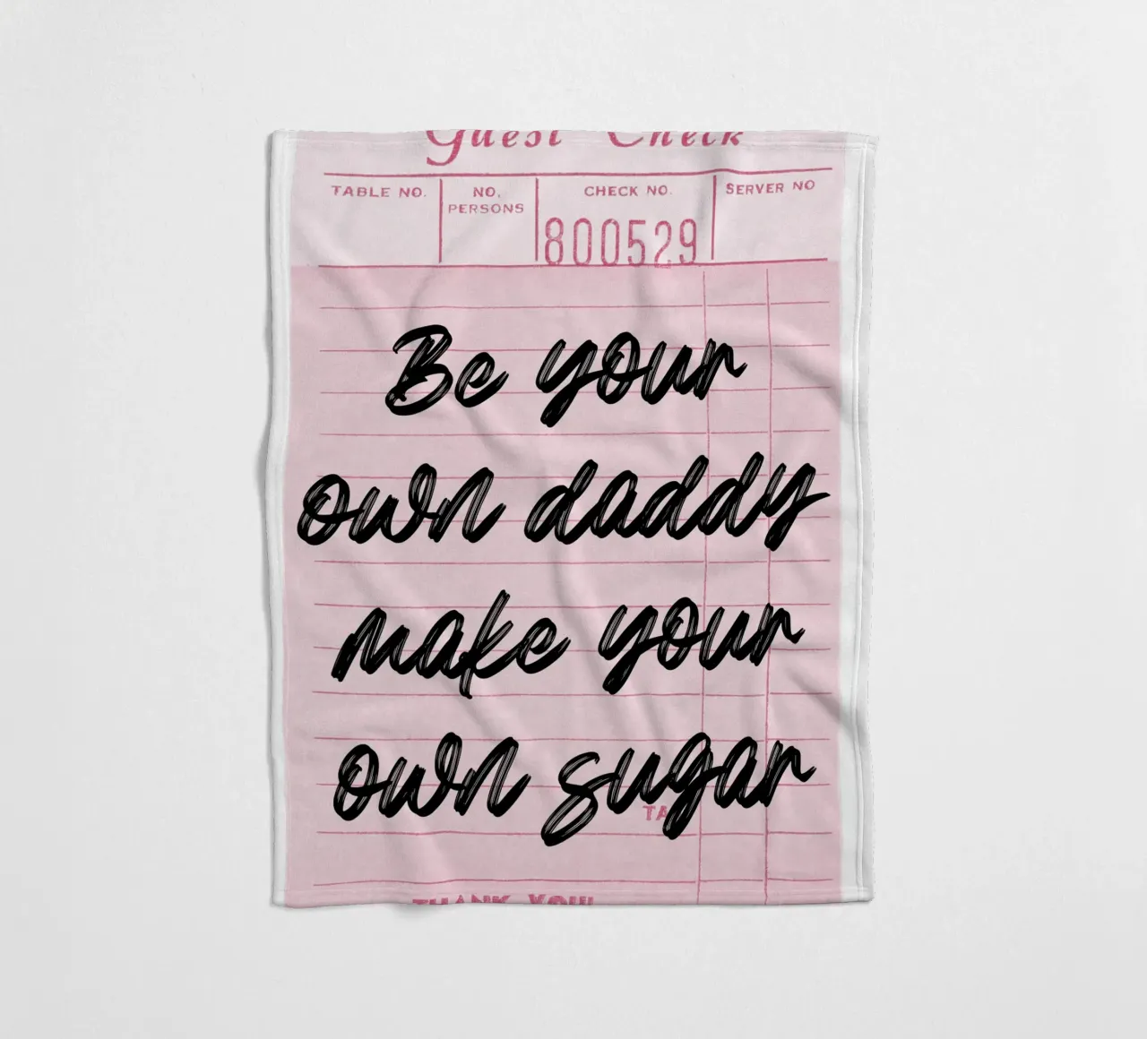 Own Your Sugar: Empowering Retro Guest Check Art fleece blanket by homdeco