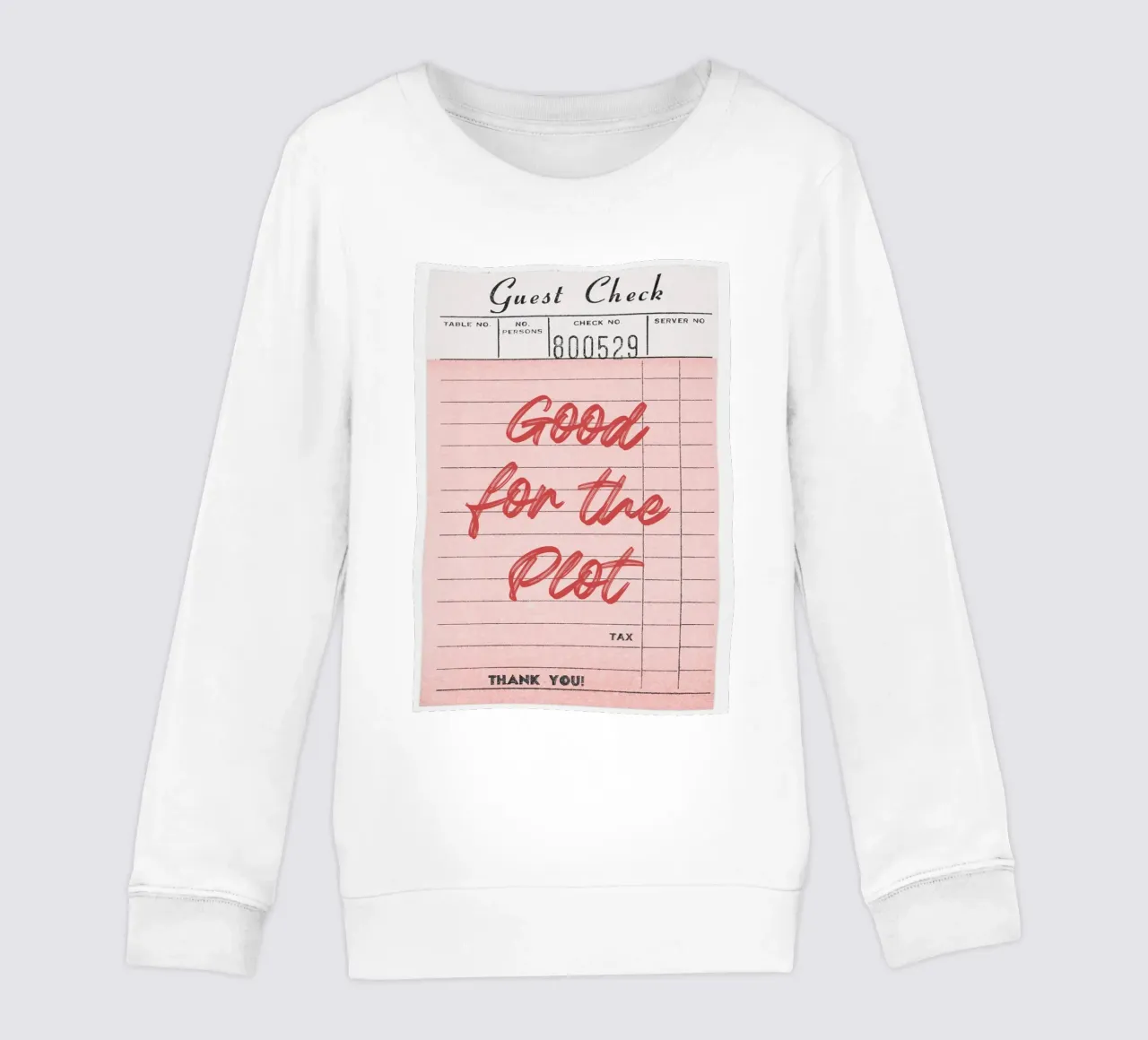 Good For The Plot: Retro Pink Guest Check Art kids sweatshirt by homdeco