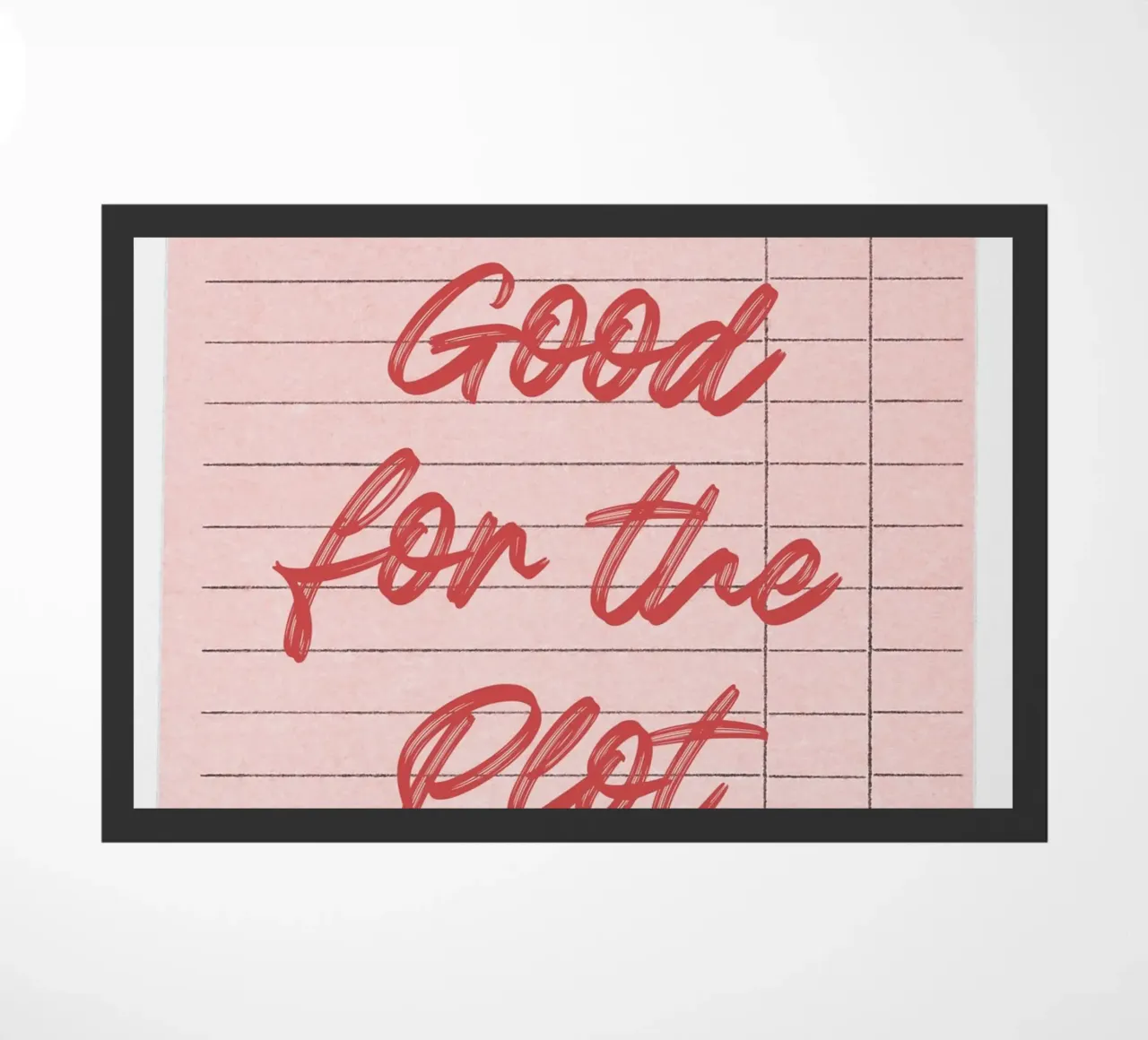 Good For The Plot: Retro Pink Guest Check Art doormat by homdeco