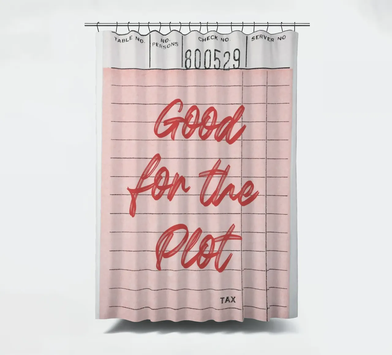 Good For The Plot: Retro Pink Guest Check Art shower curtain by homdeco