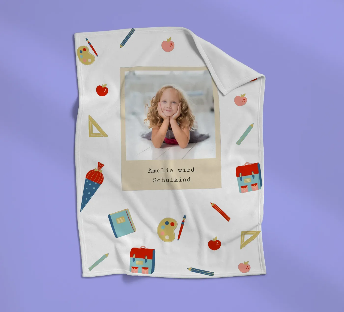 Schulsachen Fleecedecke von Kartenliebe