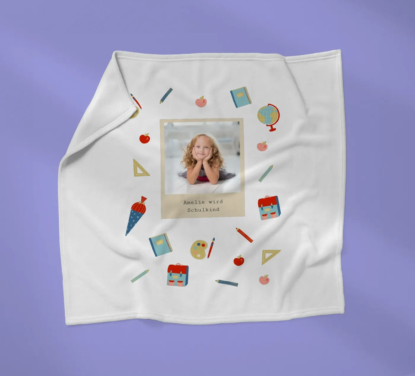 Schulsachen Fleecedecke von Kartenliebe