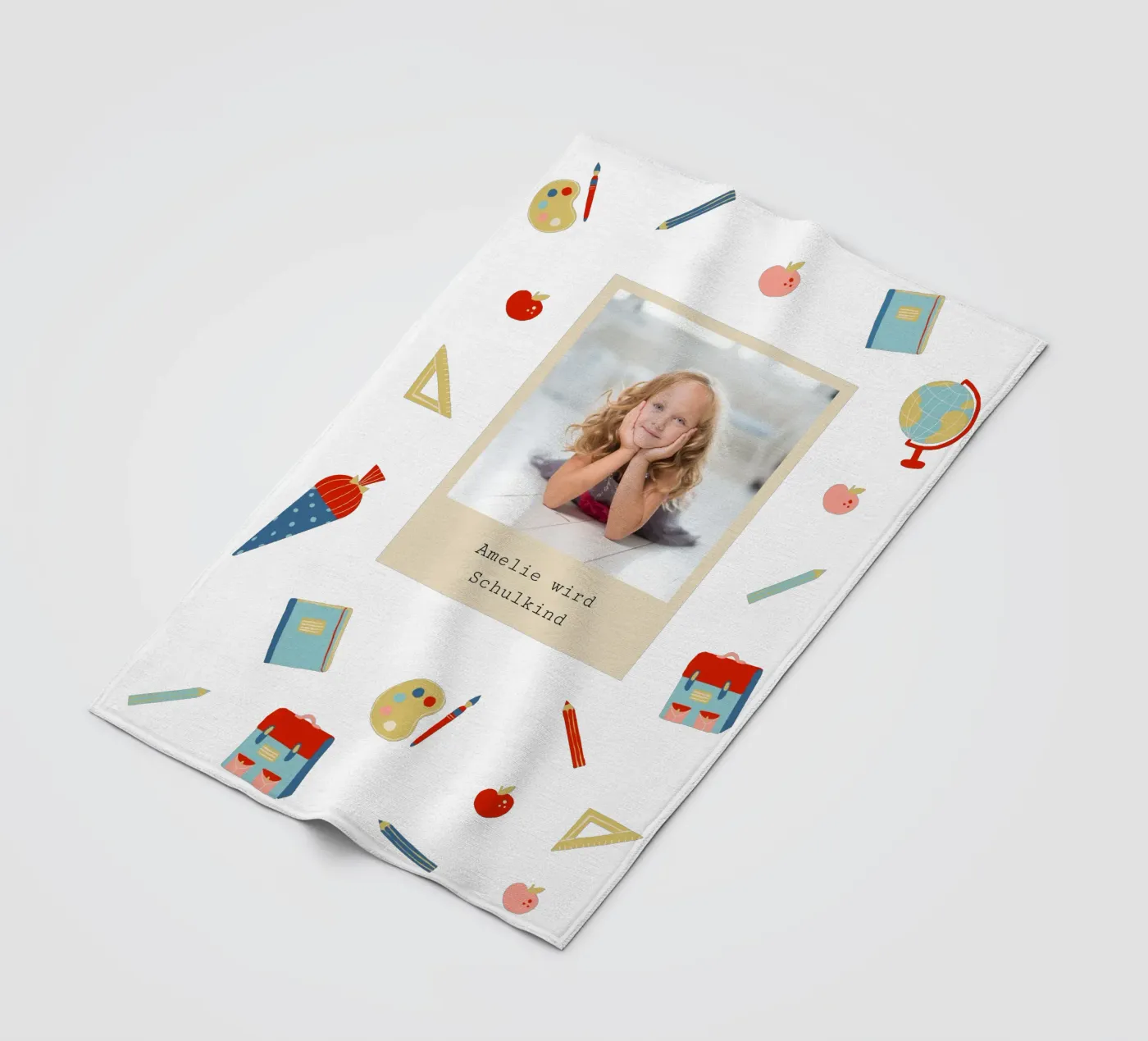 Schulsachen Fleecedecke von Kartenliebe