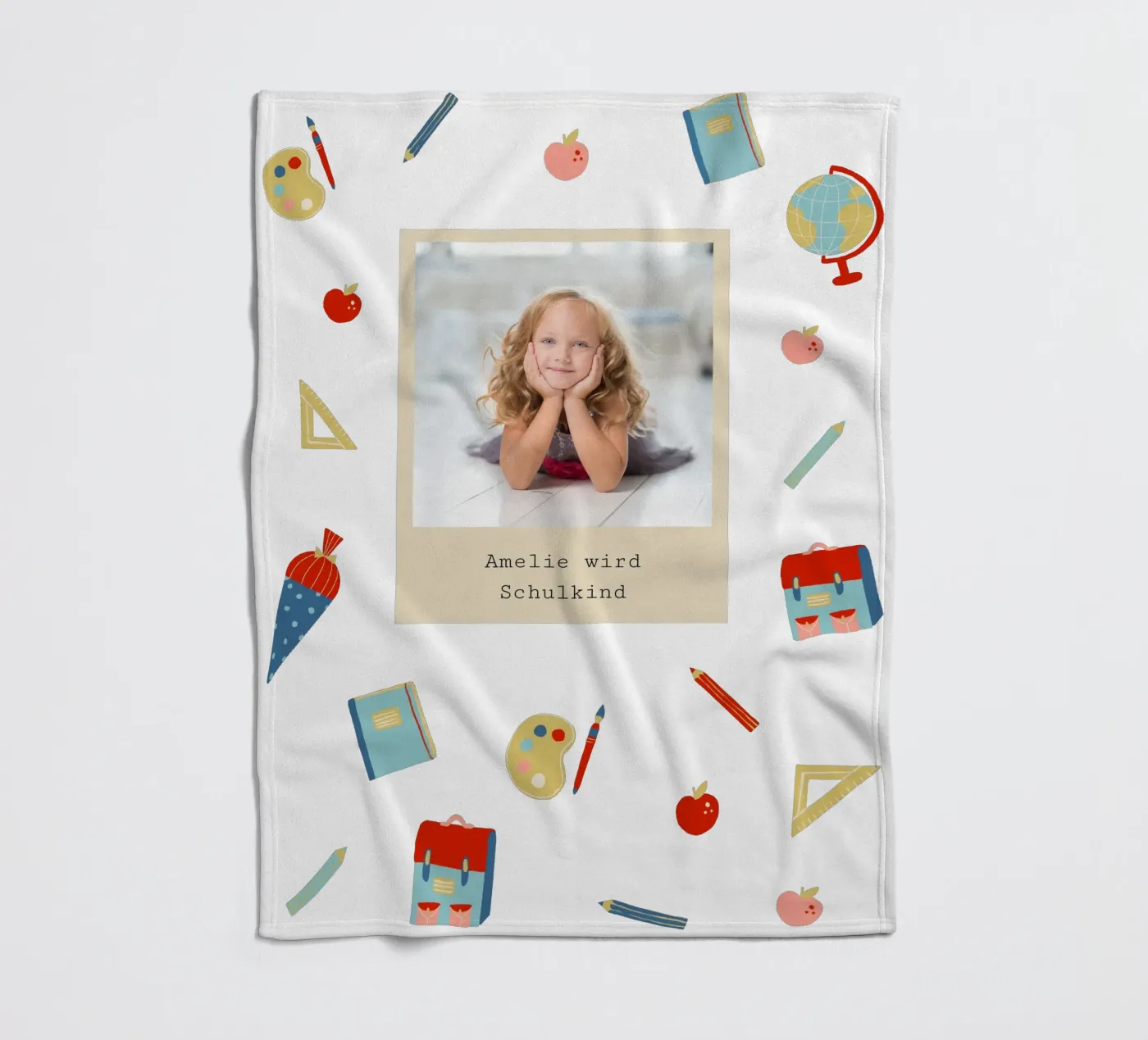 Schulsachen Fleecedecke von Kartenliebe