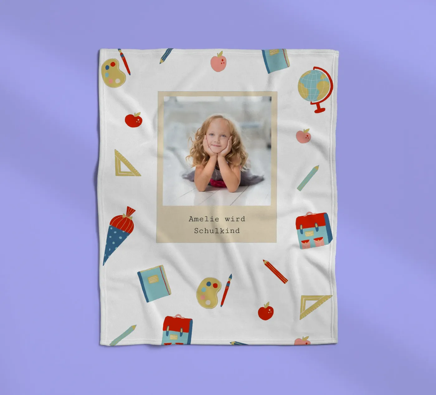 Schulsachen Fleecedecke von Kartenliebe