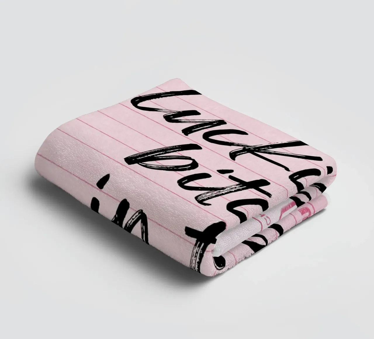 Luckiest Bitch Disco: Empowering Retro Pink Art towel by homdeco