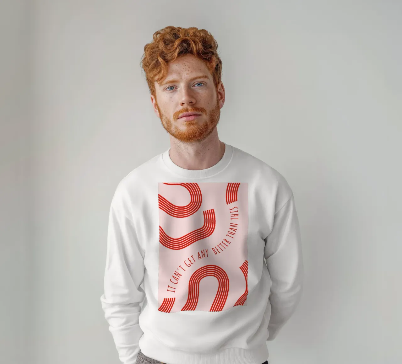 Better Than This: Abstract Red & Pink Art Print sweatshirt by homdeco