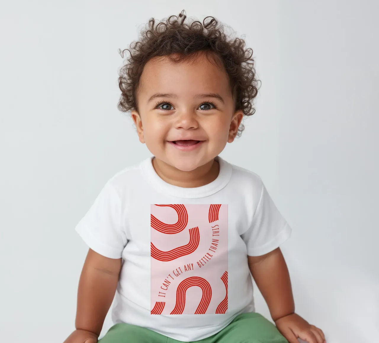 Mieux que ça : Impression d'art abstrait rouge et rose t-shirt pour bébé de homdeco