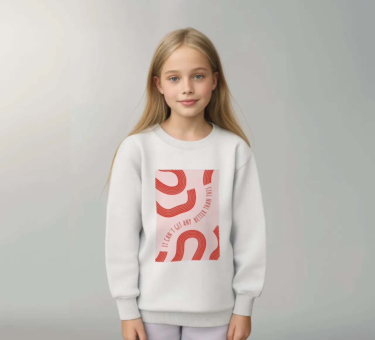 Mejor que esto: Abstract Red & Pink Art Print sudadera para niño de homdeco