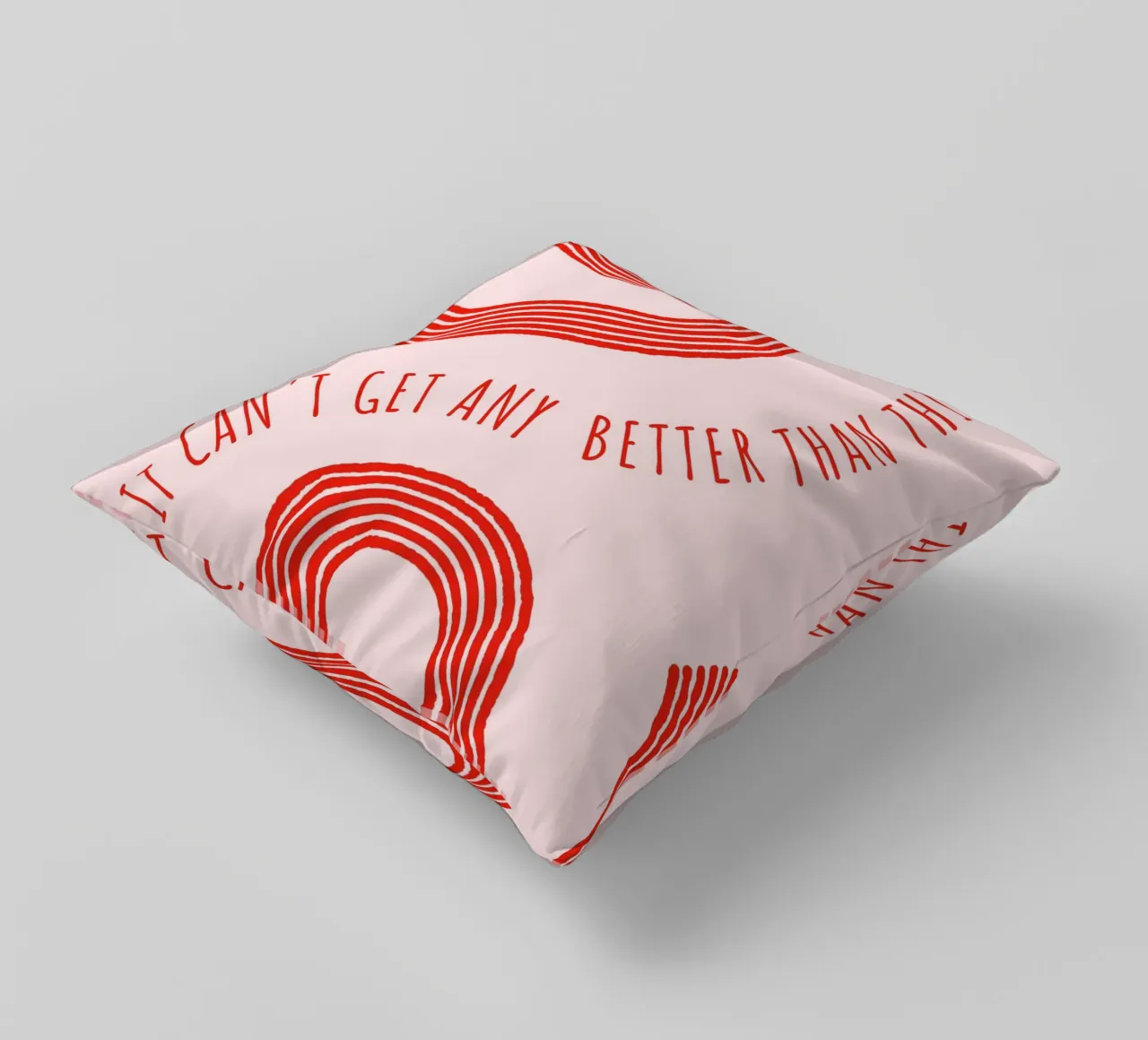 Better Than This: Abstract Red & Pink Art Print decorative cushion by homdeco