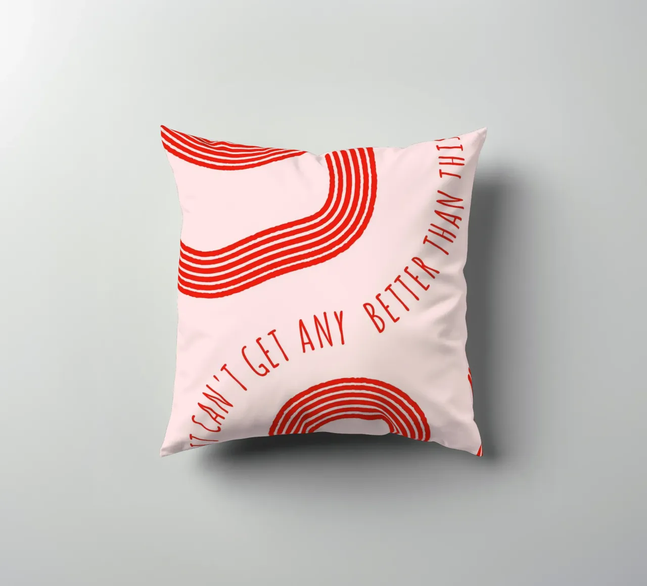 Better Than This: Abstract Red & Pink Art Print decorative cushion by homdeco