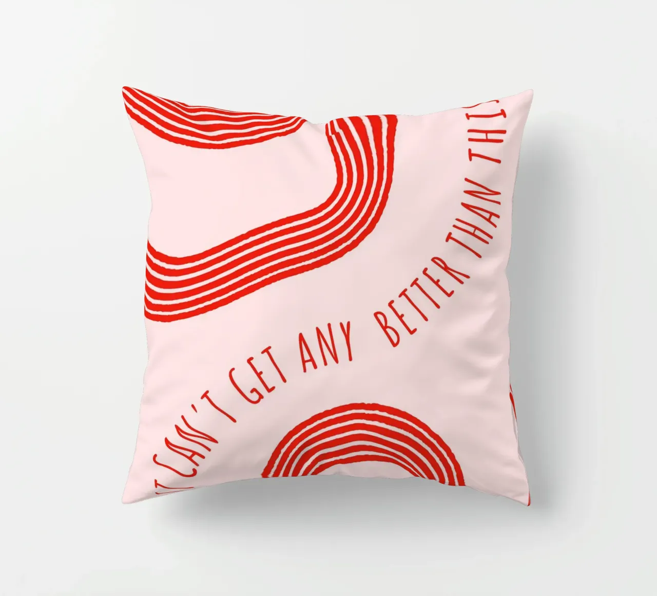 Better Than This: Abstract Red & Pink Art Print decorative cushion by homdeco