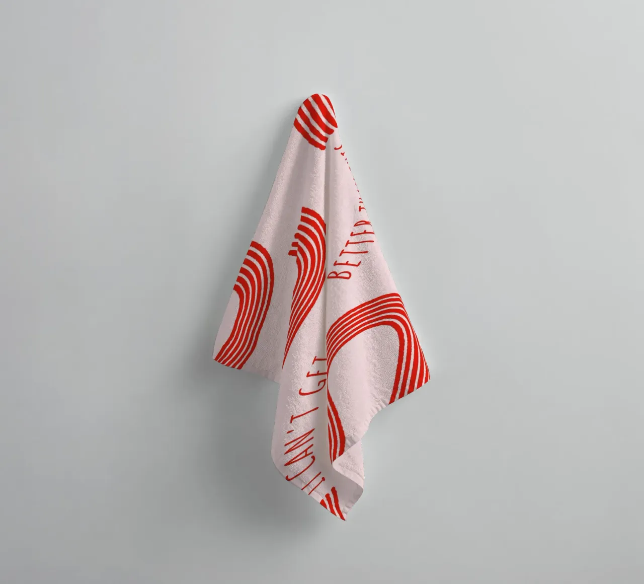 Better Than This: Abstract Red & Pink Art Print towel by homdeco