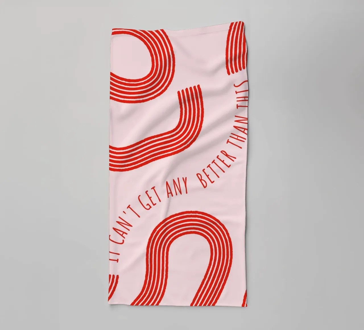 Better Than This: Abstract Red & Pink Art Print towel by homdeco