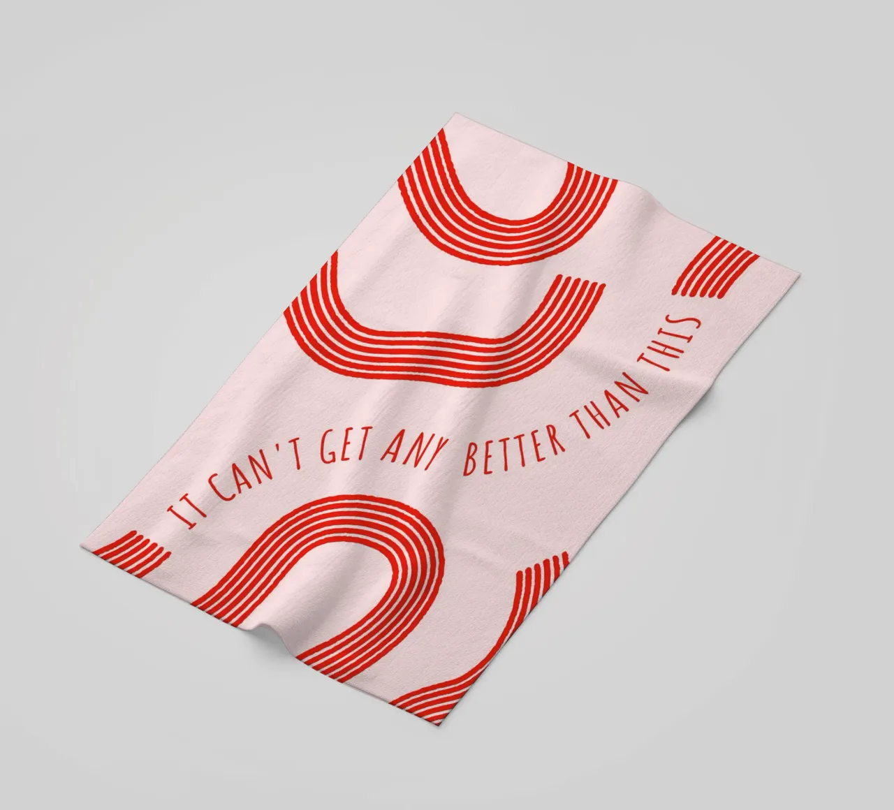 Better Than This: Abstract Red & Pink Art Print beach towel by homdeco