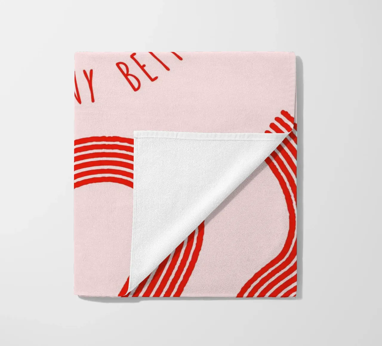 Better Than This: Abstract Red & Pink Art Print beach towel by homdeco