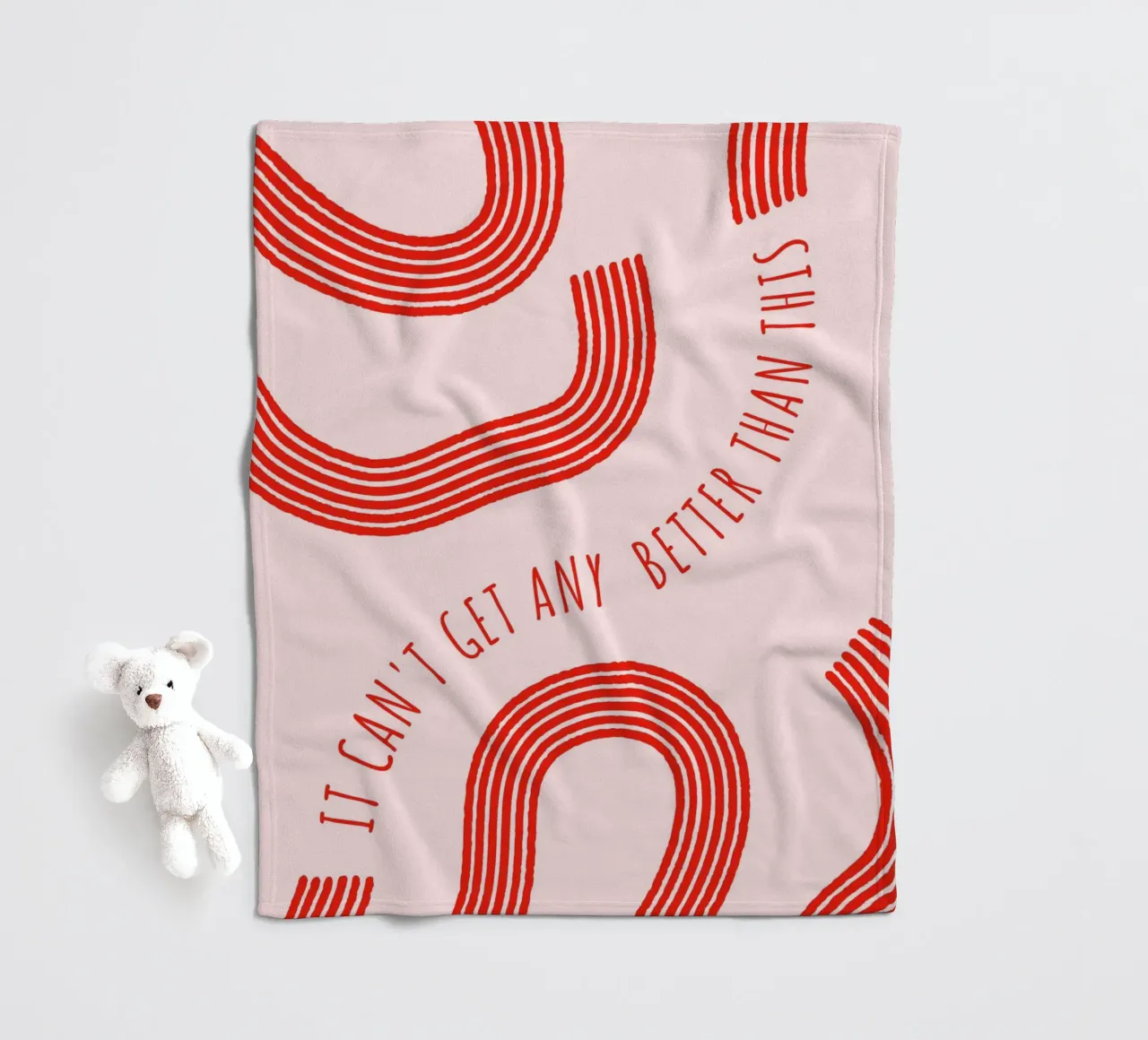 Better Than This: Abstract Red & Pink Art Print fleece blanket by homdeco
