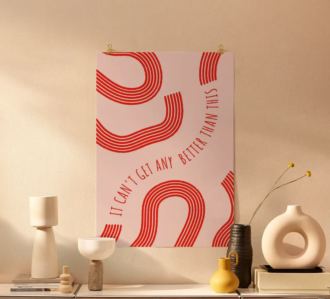 Better Than This: Abstract Red & Pink Art Print hahnemühle by homdeco