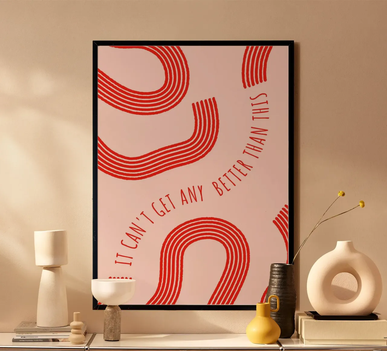 Better Than This: Abstract Red & Pink Art Print hahnemühle by homdeco