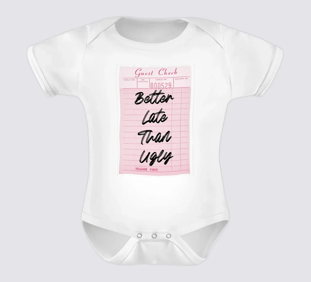 Better Late Than Ugly: Retro Pink Guest Check Art short-sleeve baby romper by homdeco