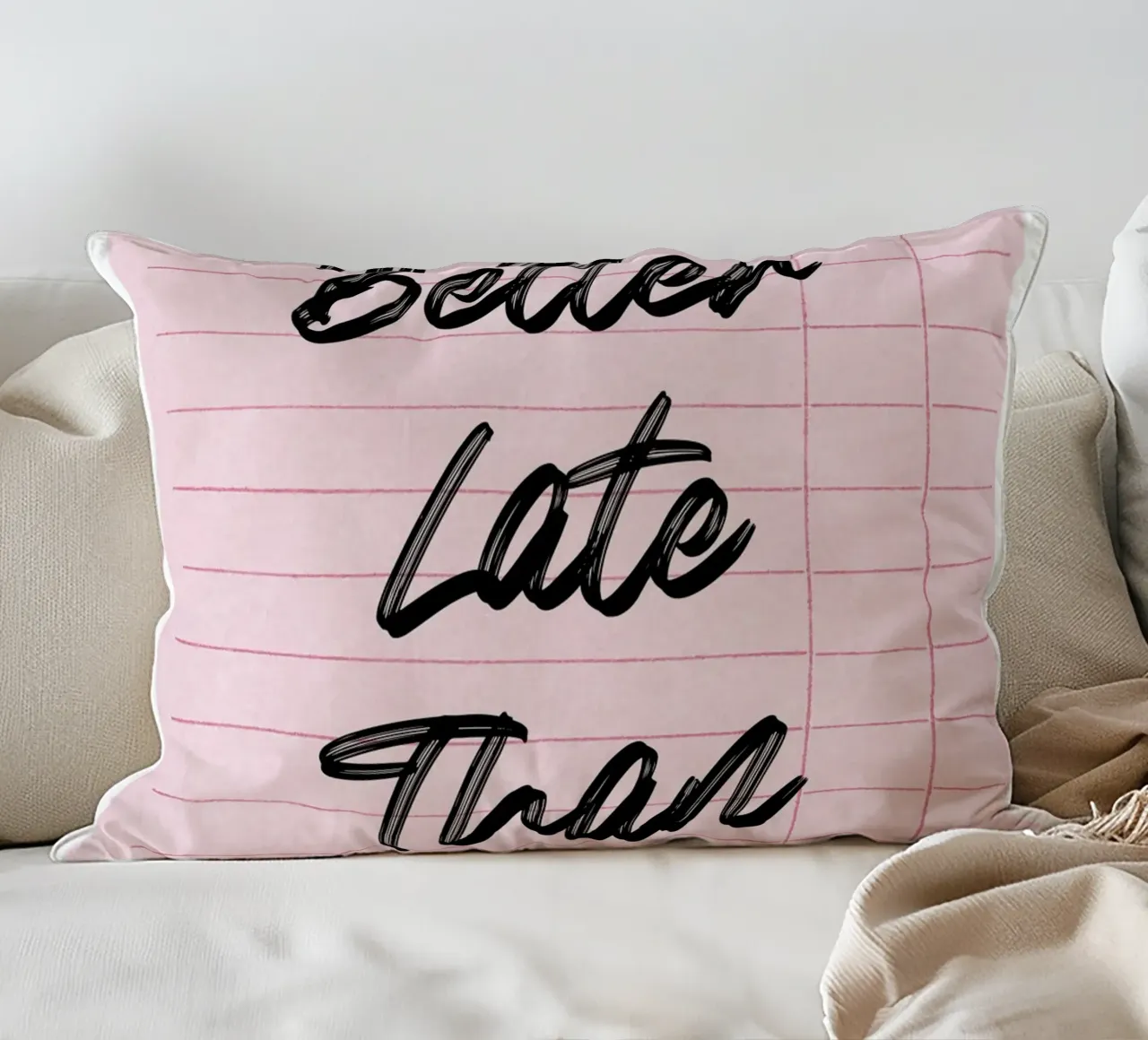 Better Late Than Ugly: Retro Pink Guest Check Art decorative cushion by homdeco